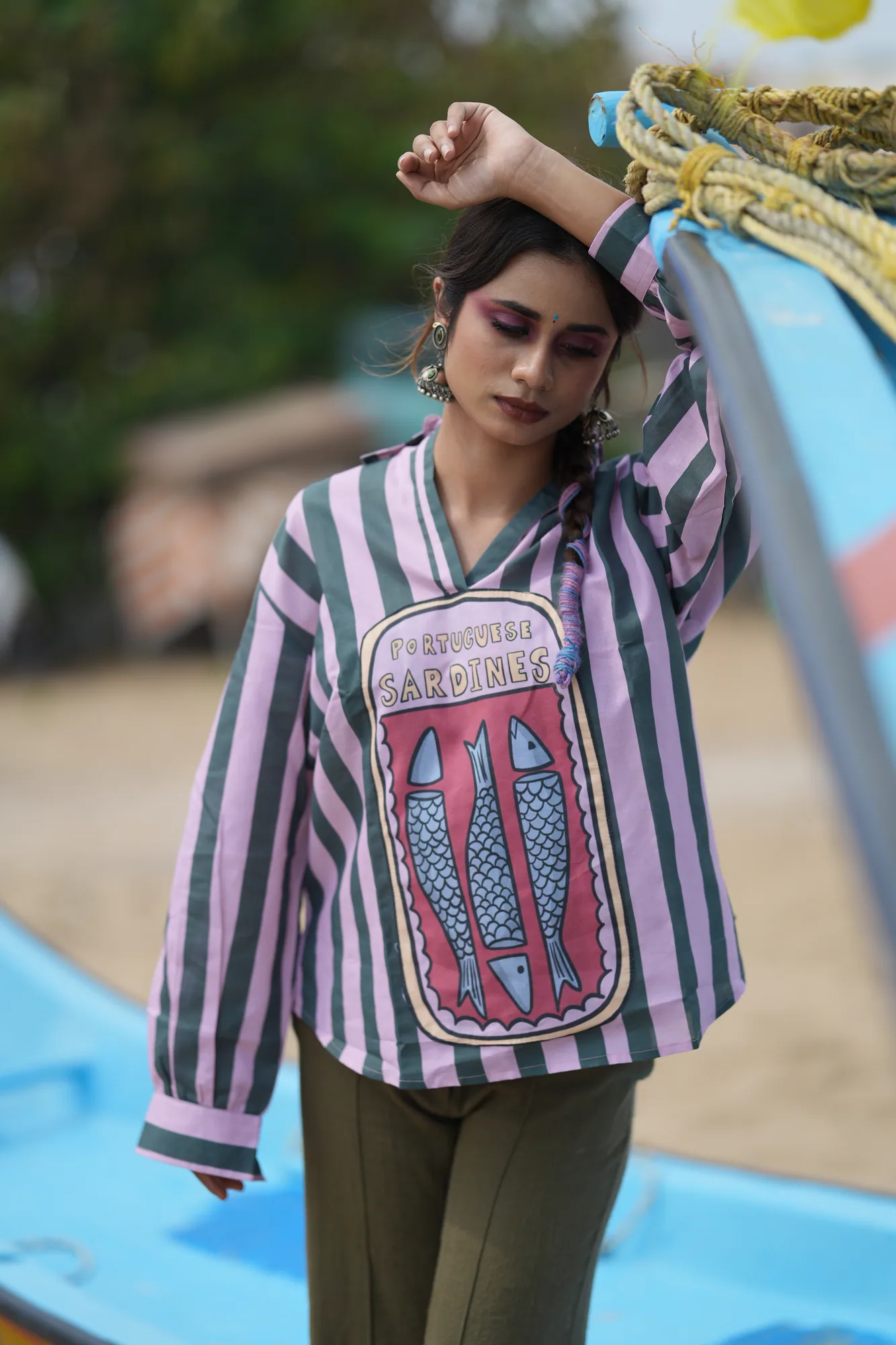 Lilac Stripe Statement Shirt