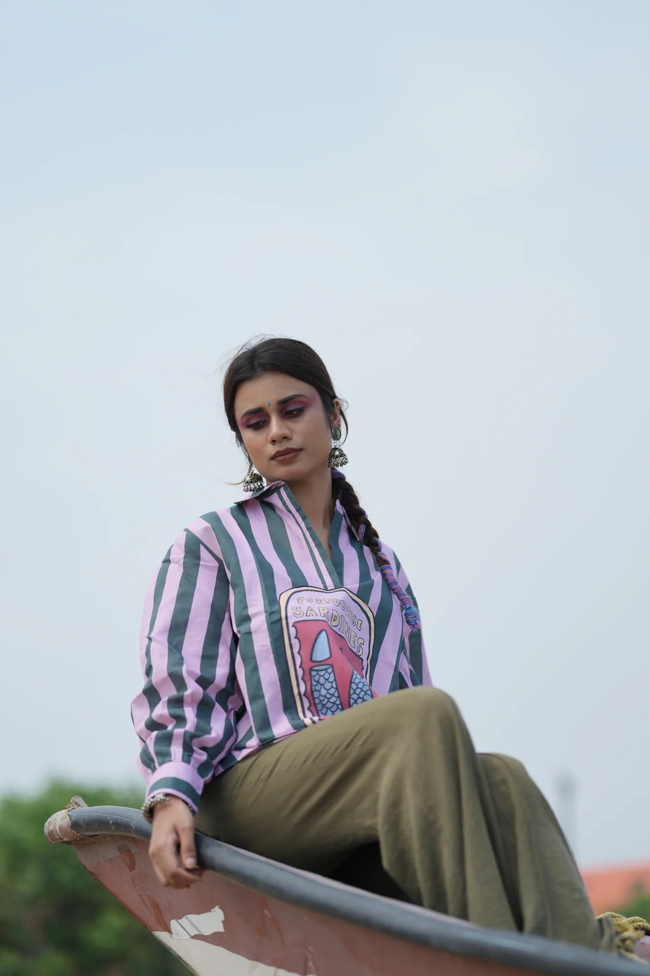 Lilac Stripe Statement Shirt