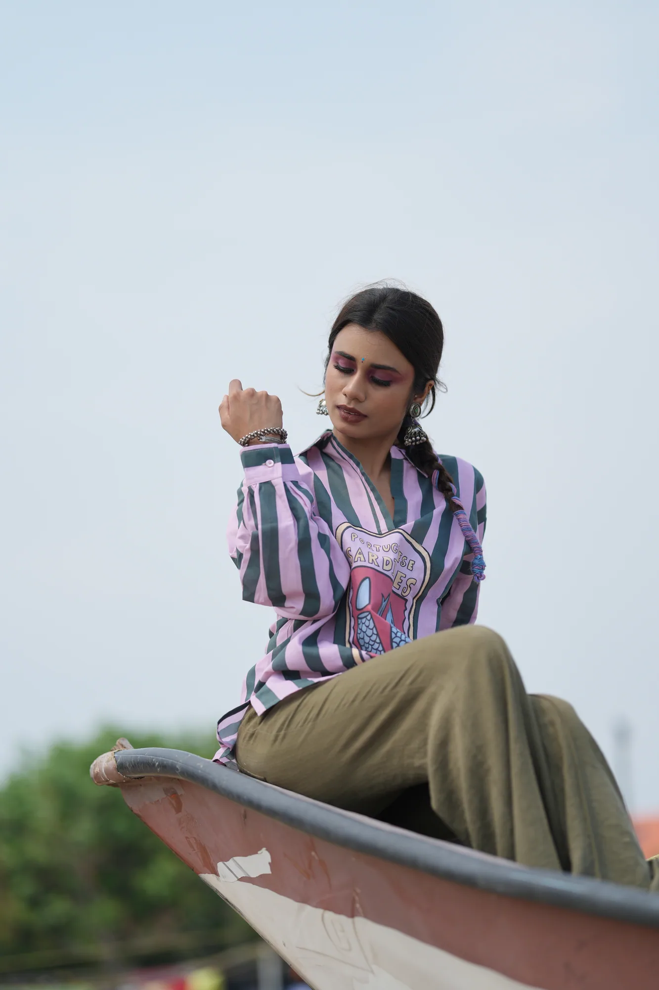 Lilac Stripe Statement Shirt