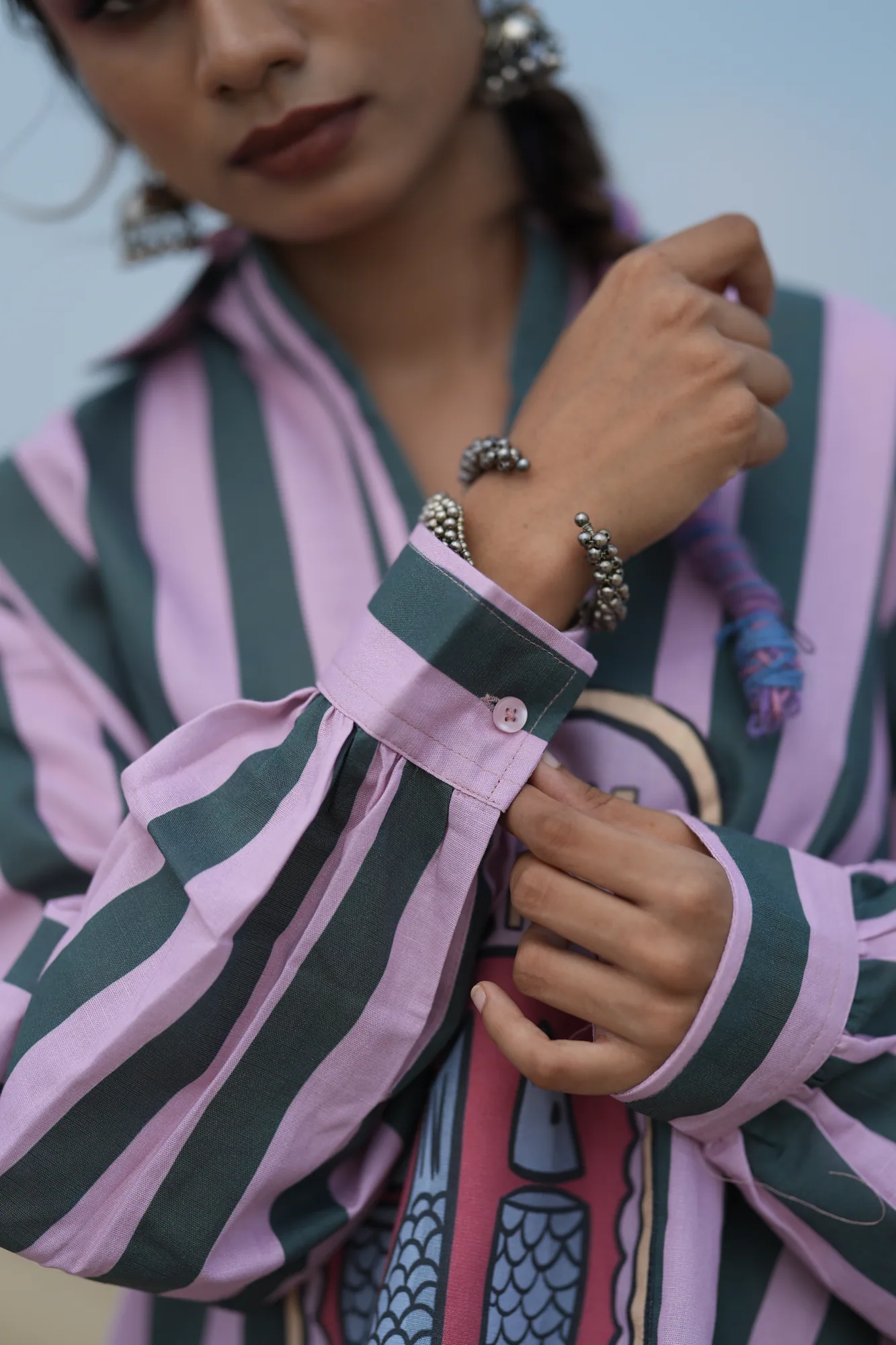 Lilac Stripe Statement Shirt