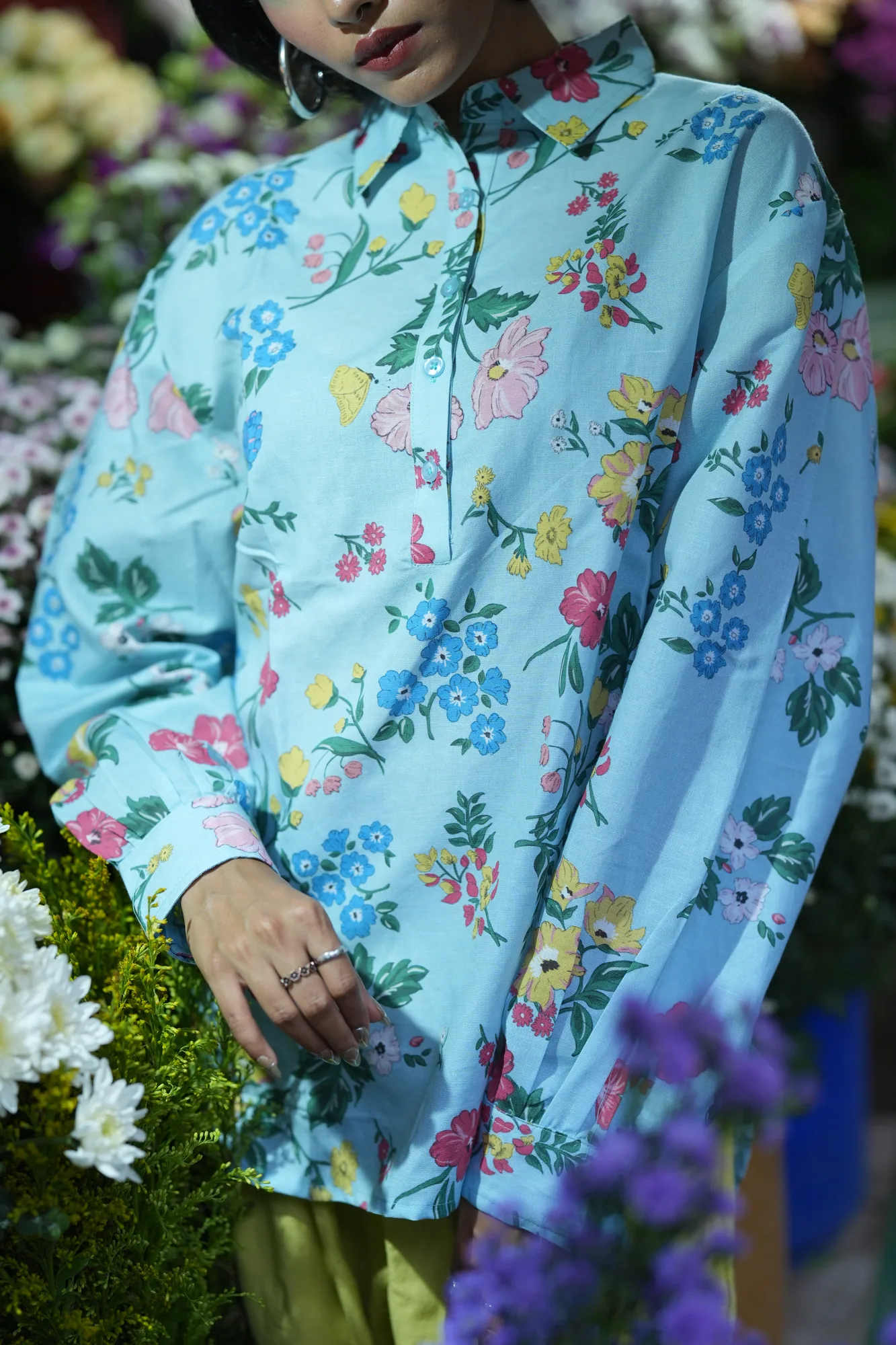Sky Blue Botanical Shirt