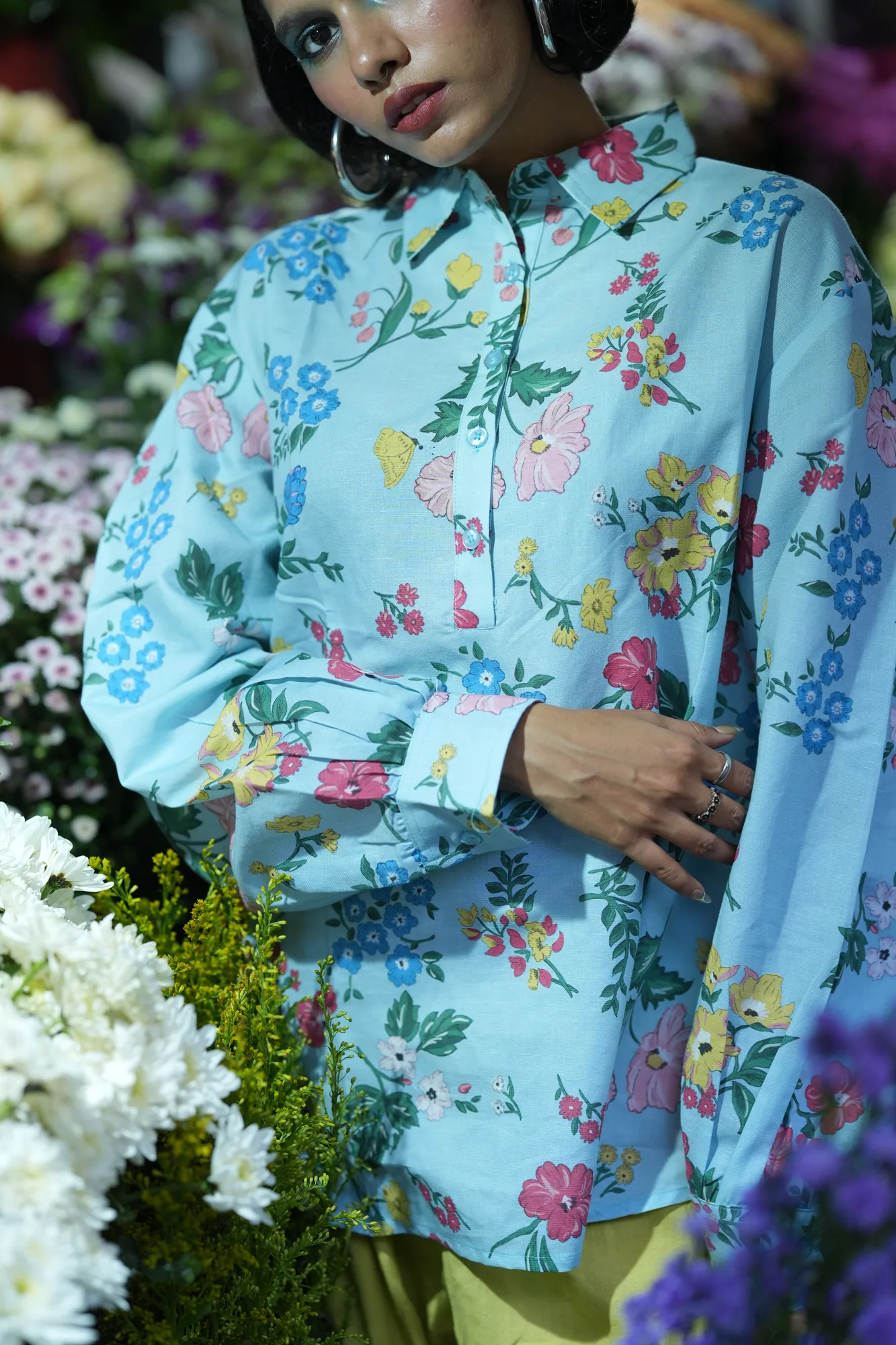 Sky Blue Botanical Shirt