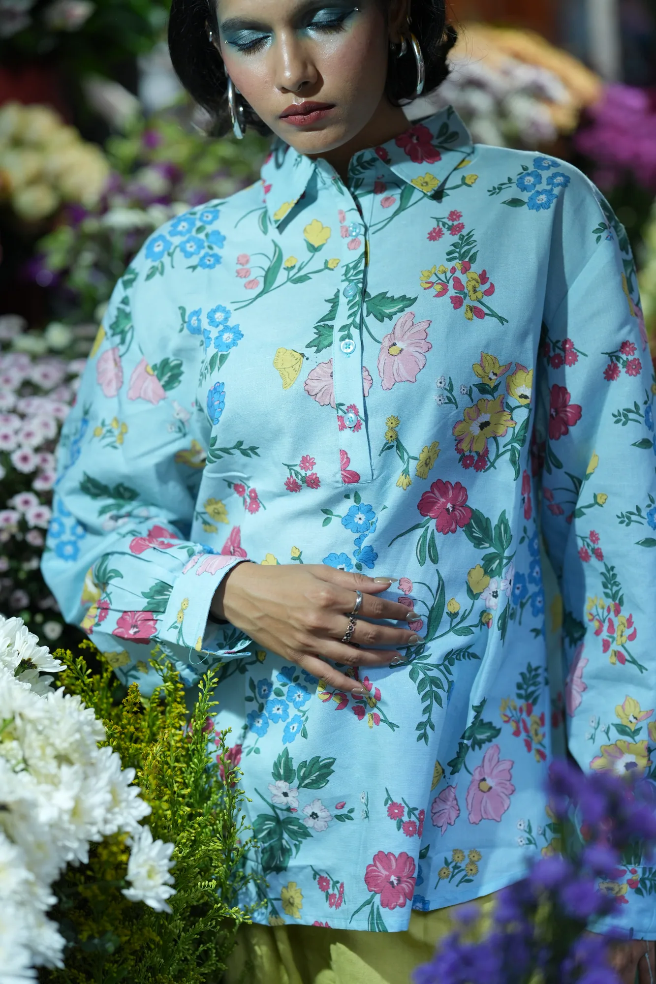 Sky Blue Botanical Shirt