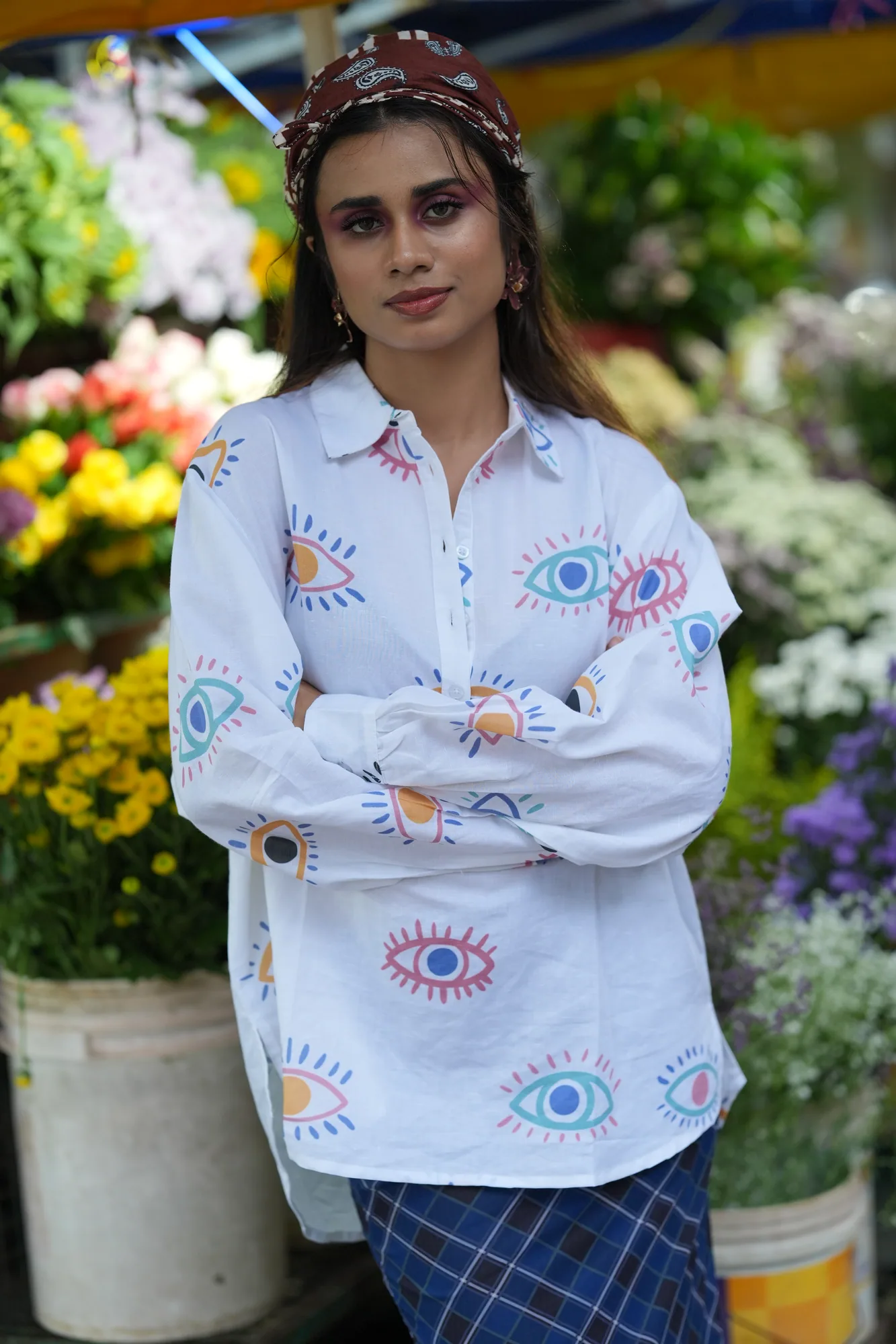 White Eye Print Shirt