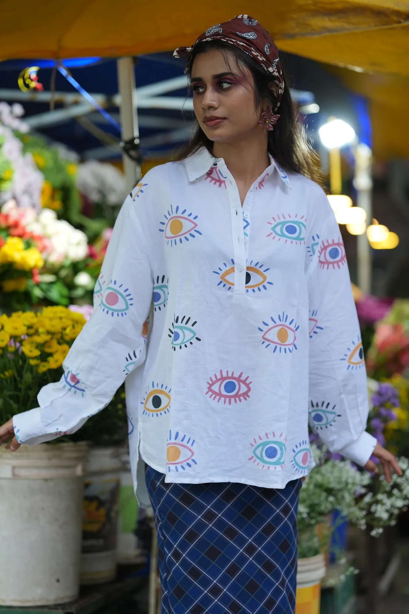 White Eye Print Shirt