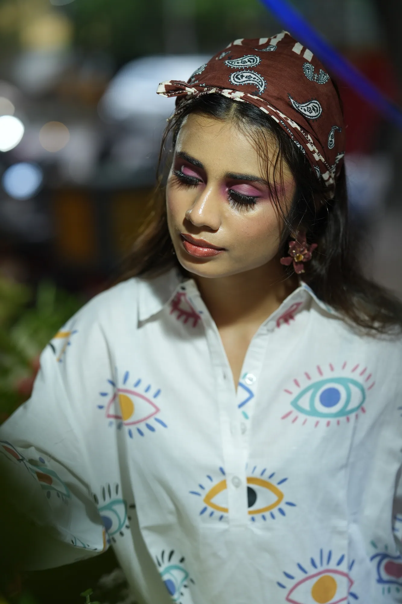 White Eye Print Shirt