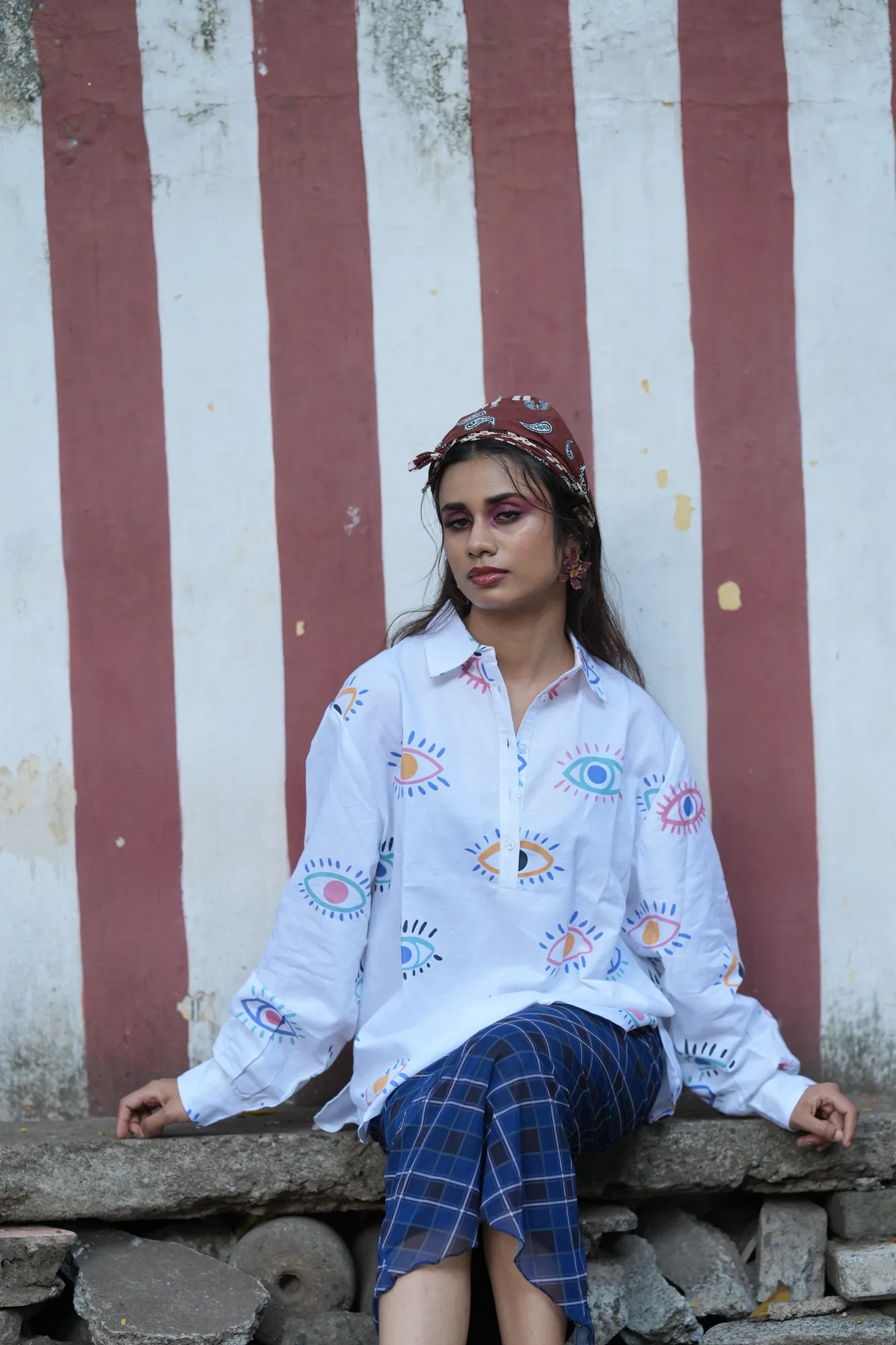 White Eye Print Shirt